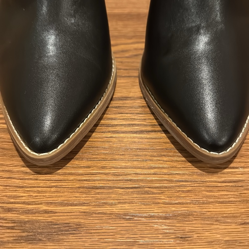 MAYA-PU ABOUND  pointed block heels black mules. Size 9 1/2 M - Picture 4 of 14